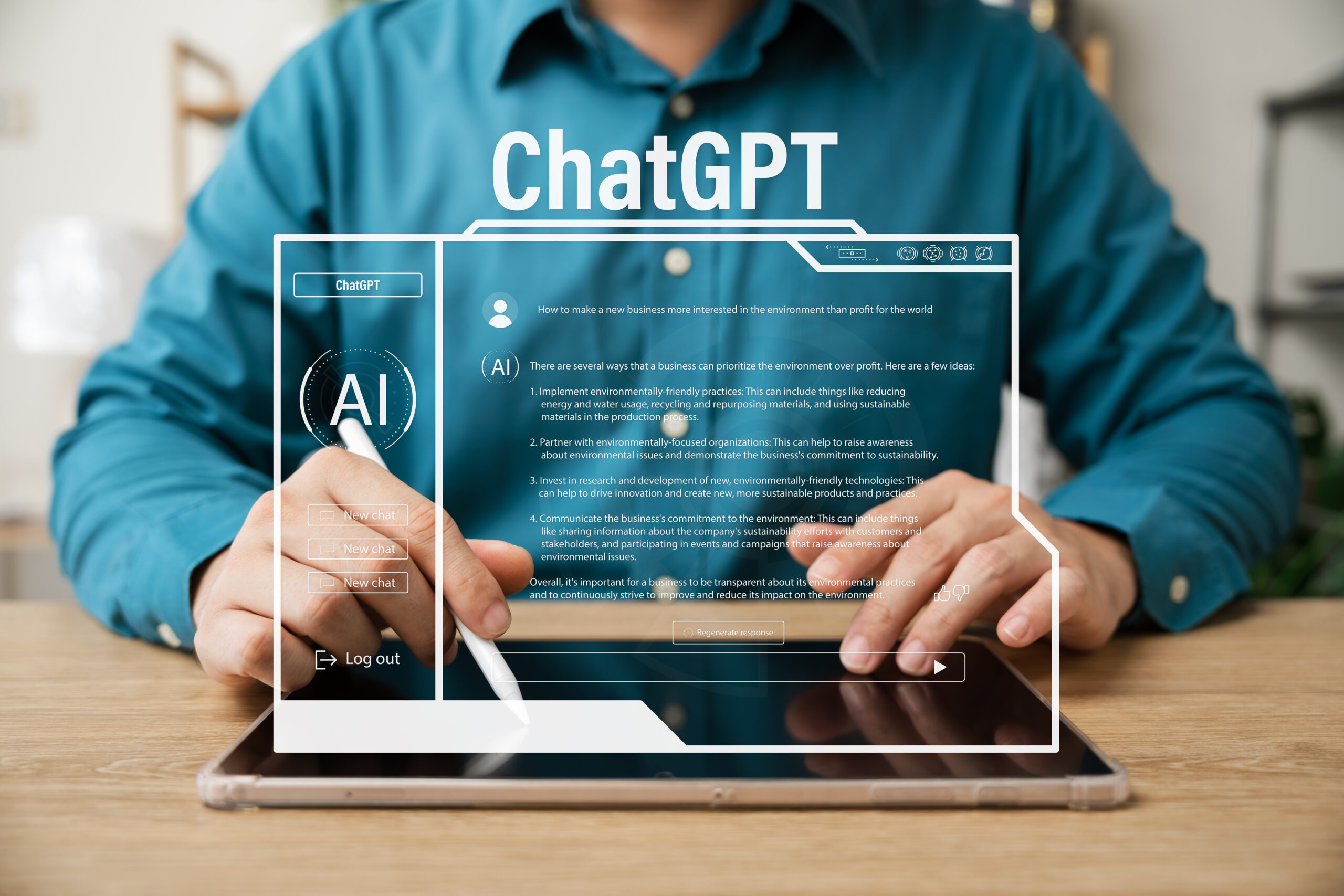 Data search concept using artificial intelligence chatbot ChatGP